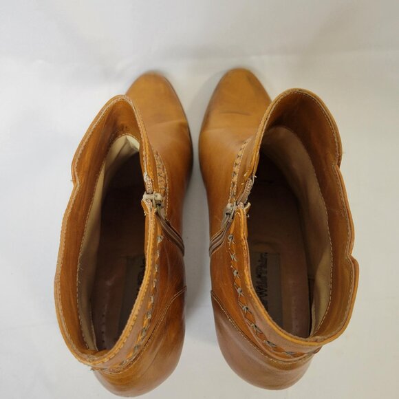 Vintage 70s The Wild Pair Leather Ankle Boots Boho Chelsea Tapered Toes 10D Men main image 4